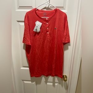 Coral Pink, crew neck, half button Lacoste Shirt. NWT